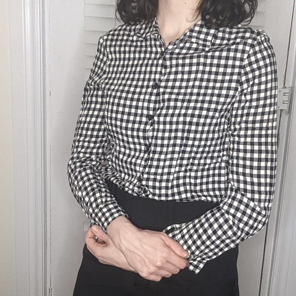 ✌️2 for 10👐 retro checkered blouse - Picture 1 of 3